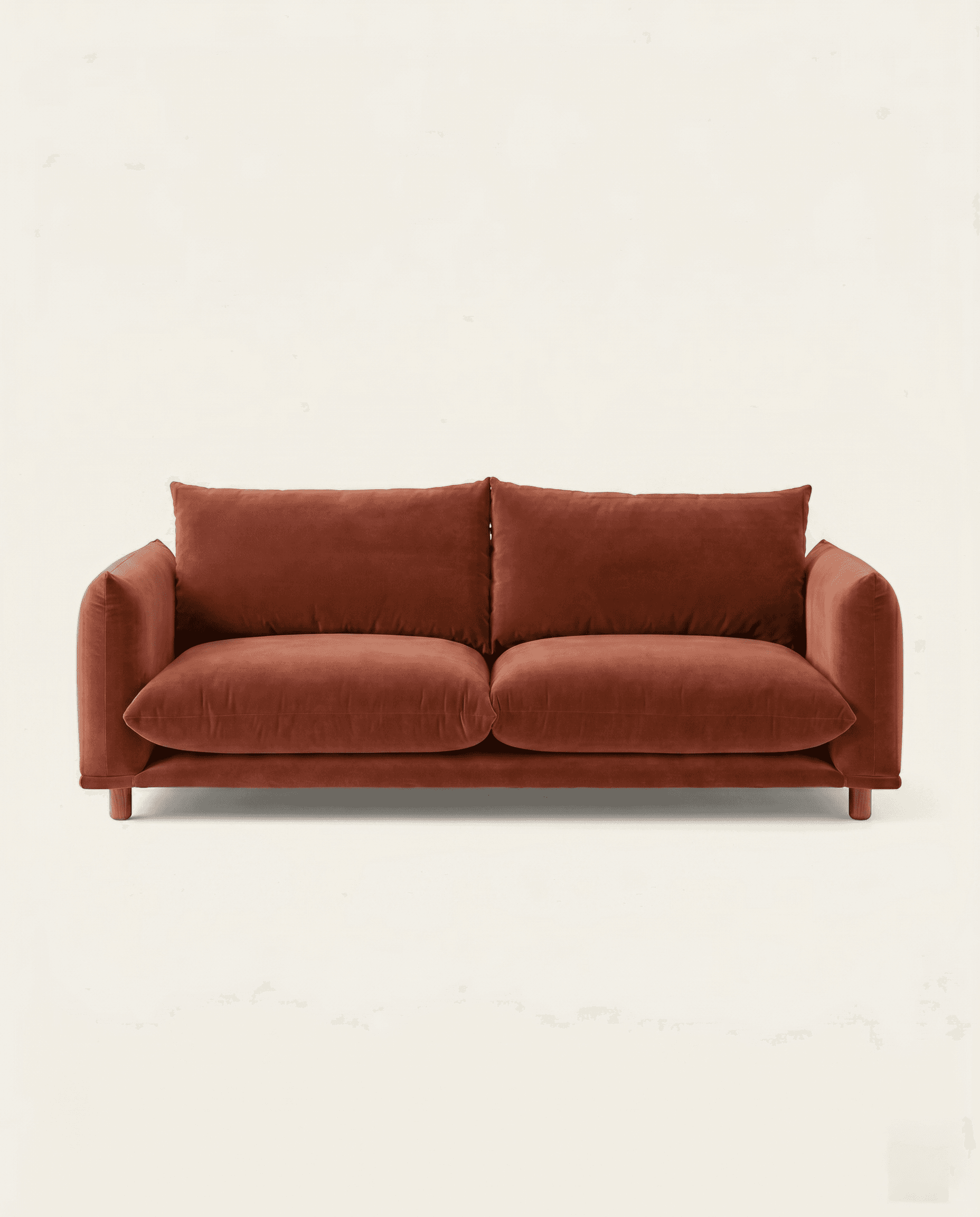 Sofá Pausa — Terciopelo terracota